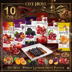 10 Pcs Mix Fruits Flavour – Authentic Iranian Fruit Leather Sheets (Apricot, Plum, Blackberry, Pomegranate, Cherry)